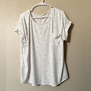 White with pink hearts and a pocket top
